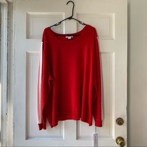 Liz Claiborne Red Stripped Long Sleeve Sweatshirt